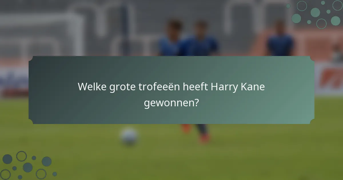 Welke grote trofeeën heeft Harry Kane gewonnen?