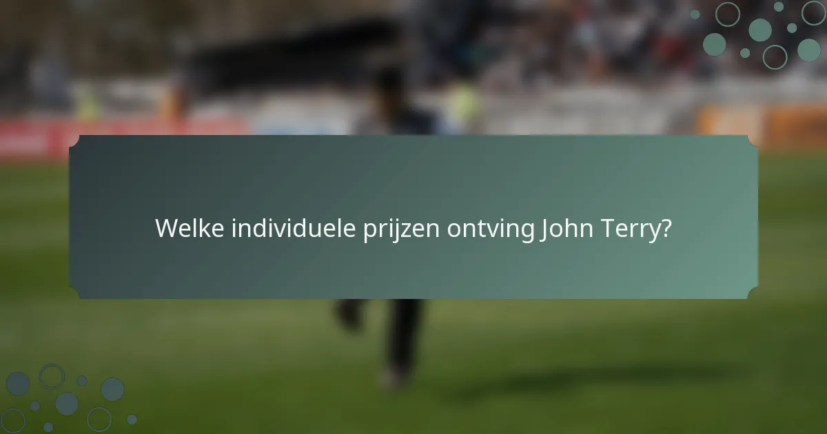 Welke individuele prijzen ontving John Terry?